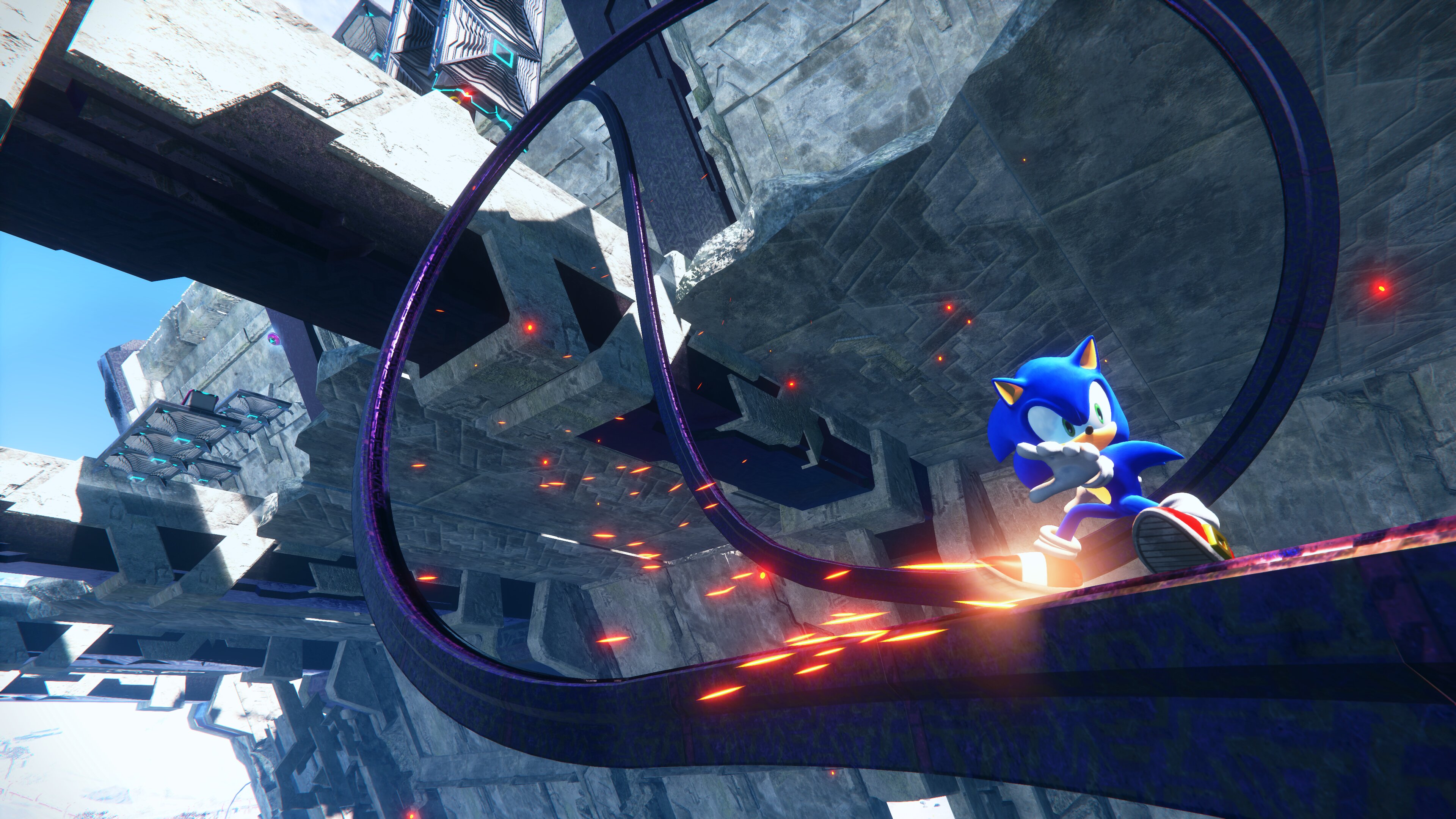 Sonic grinding a rail.