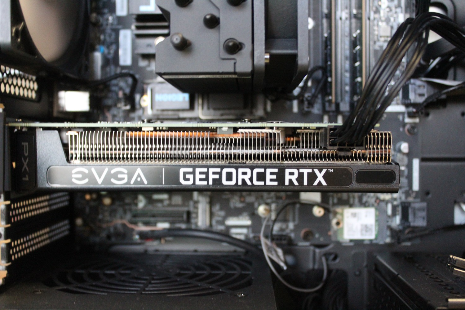 The RTX 3060 installed in a computer.