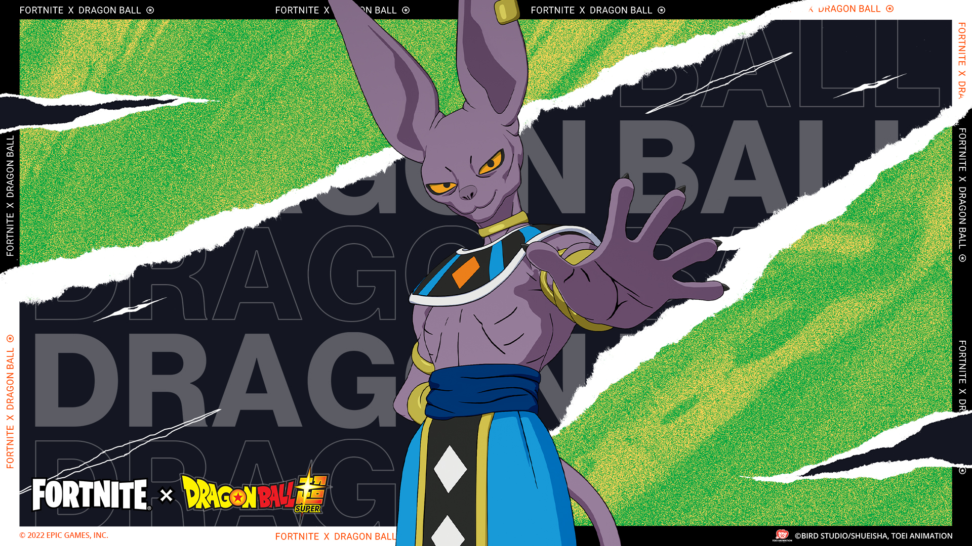 Beerus from Dragon Ball in Fortnite.
