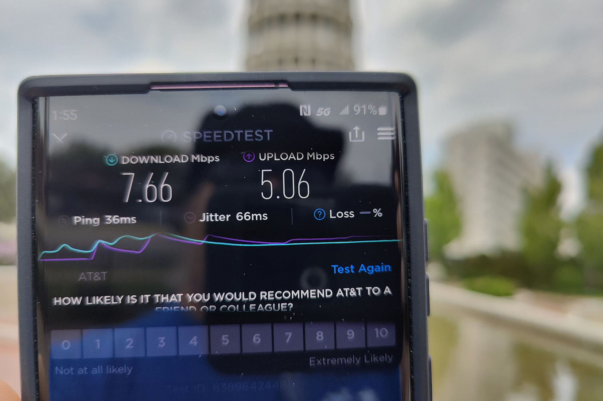 OnePlus Nord N300 5G speed test.
