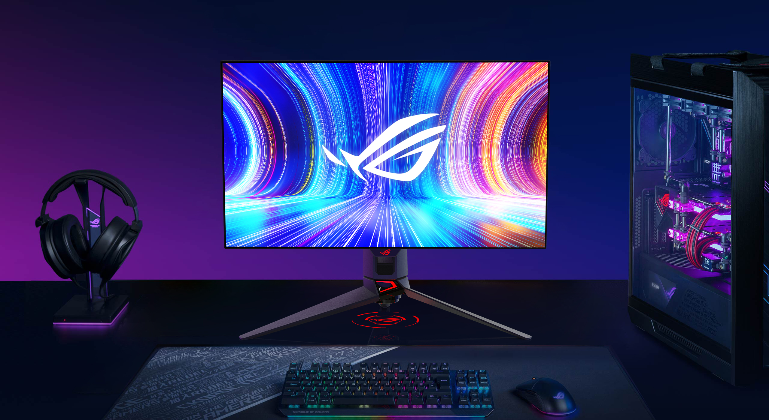 Asus ROG Swift OLED PG27 gaming monitor announced at CES 2023.