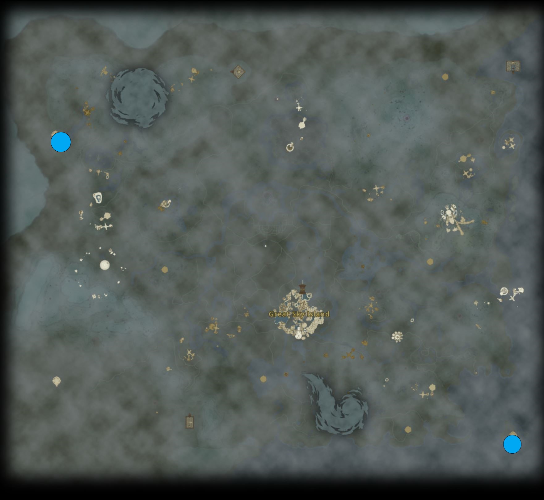 Sky Island map of Gleeoks in The Legend of Zelda: Tears of the Kingdom.