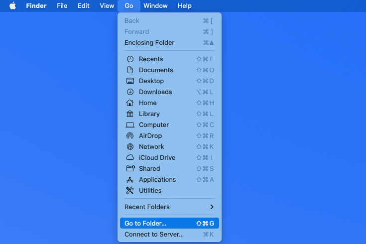 Go to Folder in the Finder Go menu.