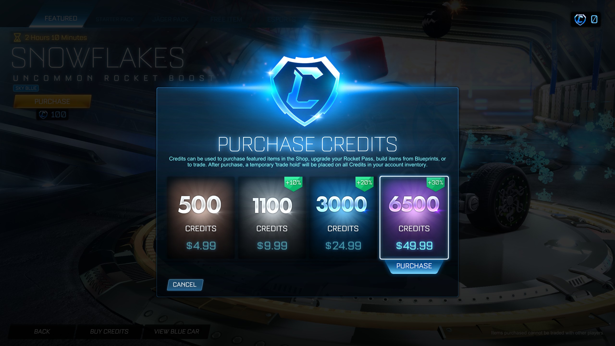 How to get credits in Rocket League