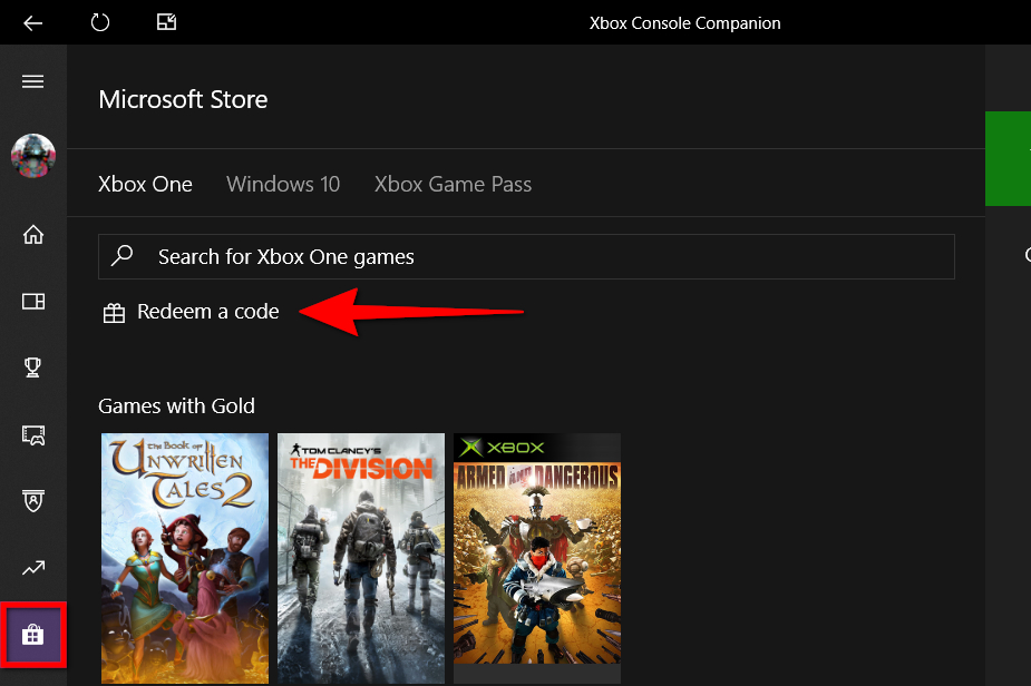 how to redeem a code on your xbox one companion app