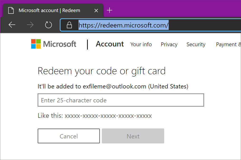 how to redeem a code on your xbox one web browser