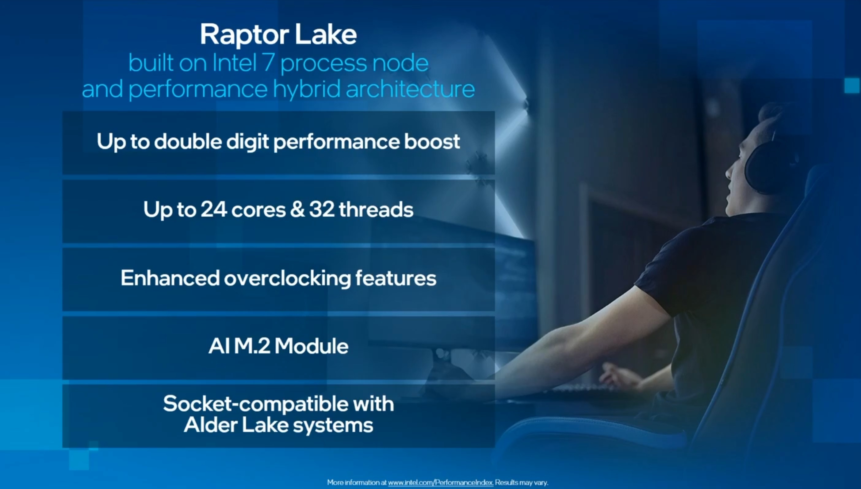 Intel's Raptor Lake presentation slide.
