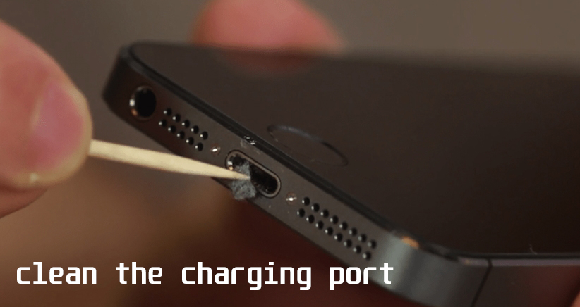 clean the charging port