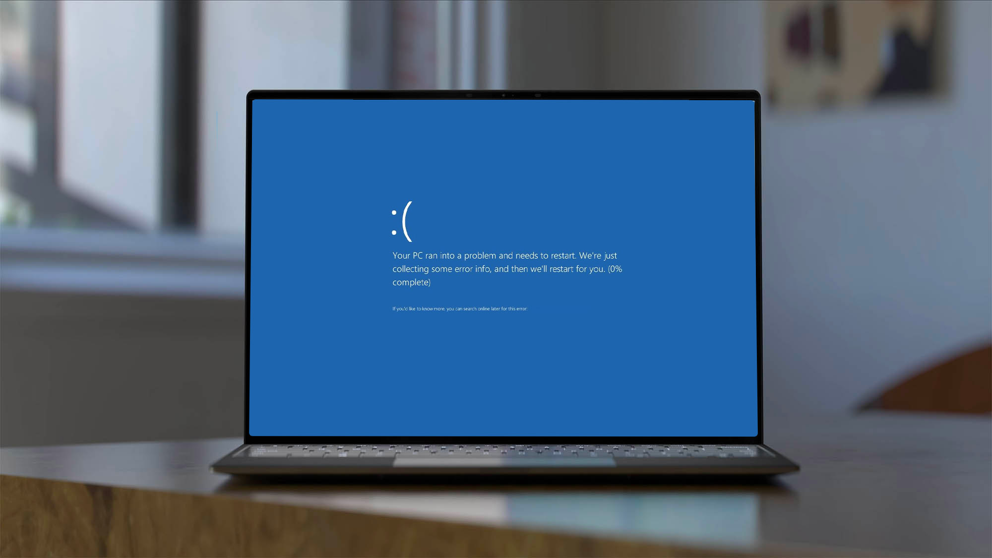 Windows 11 blue error crash screen.
