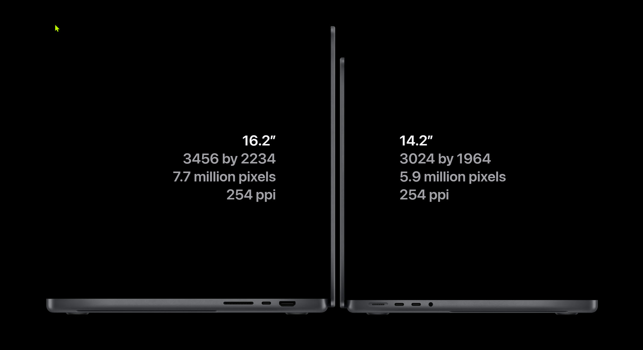 Image showing size difference between MacBook Pro 16 and MacBook Pro 14.