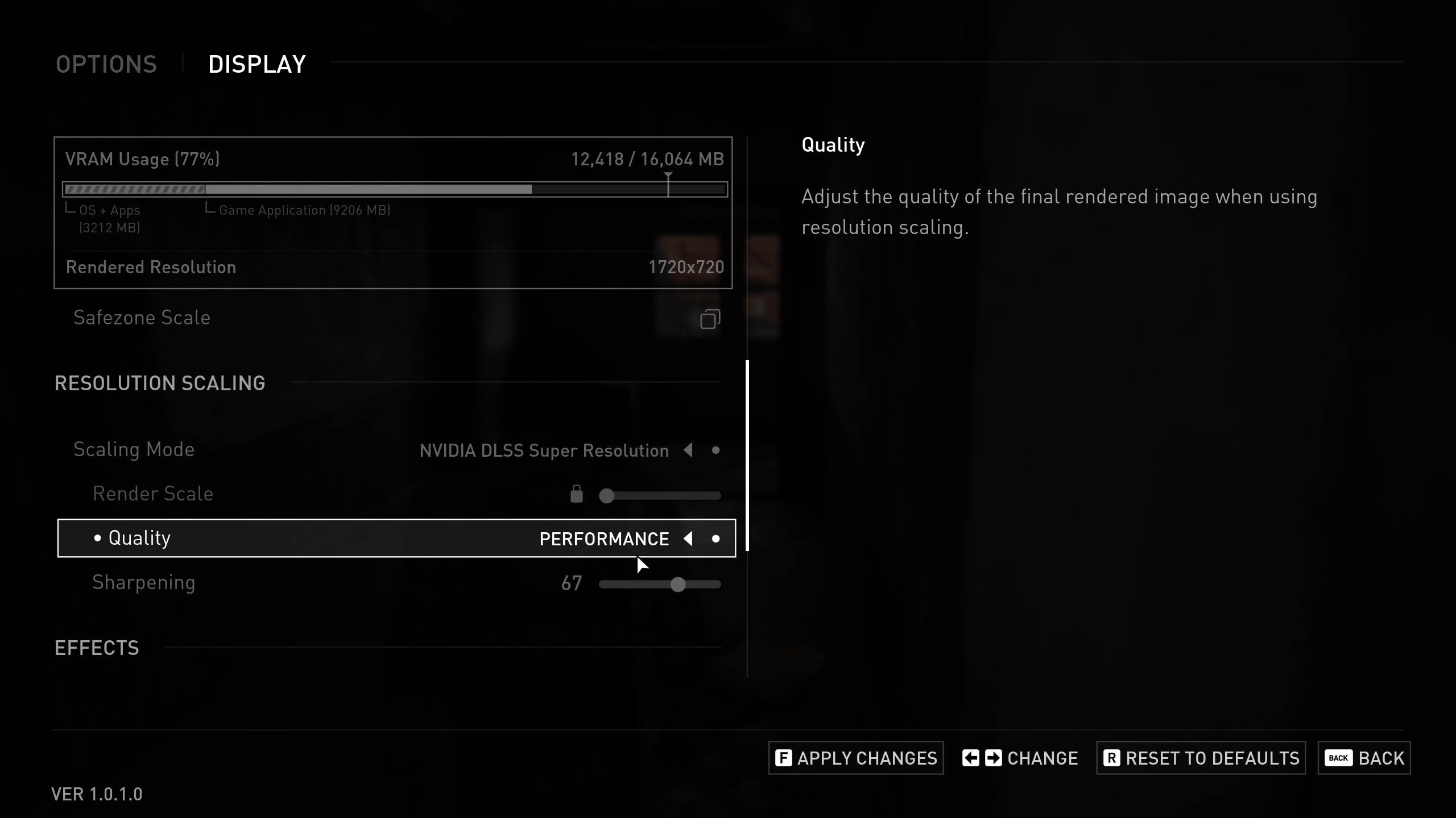 VRAM usage in The Last of Us on PC.