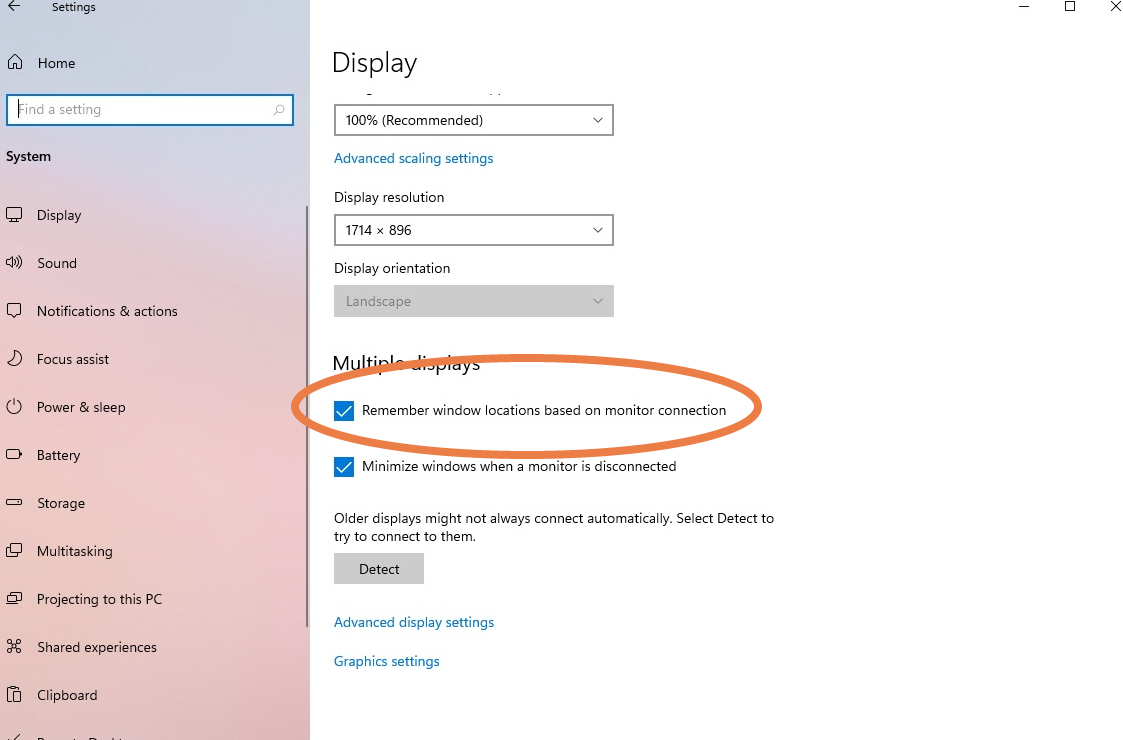 The Remember Windows option in Windows 11.
