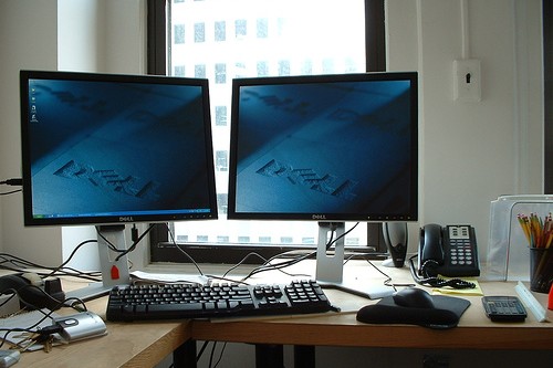 Dual monitors by window.