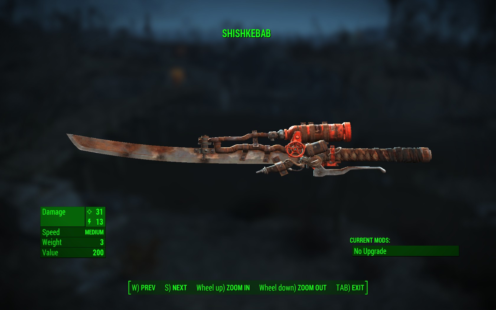 The Kremvh's tooth weapon from Fallout 4.