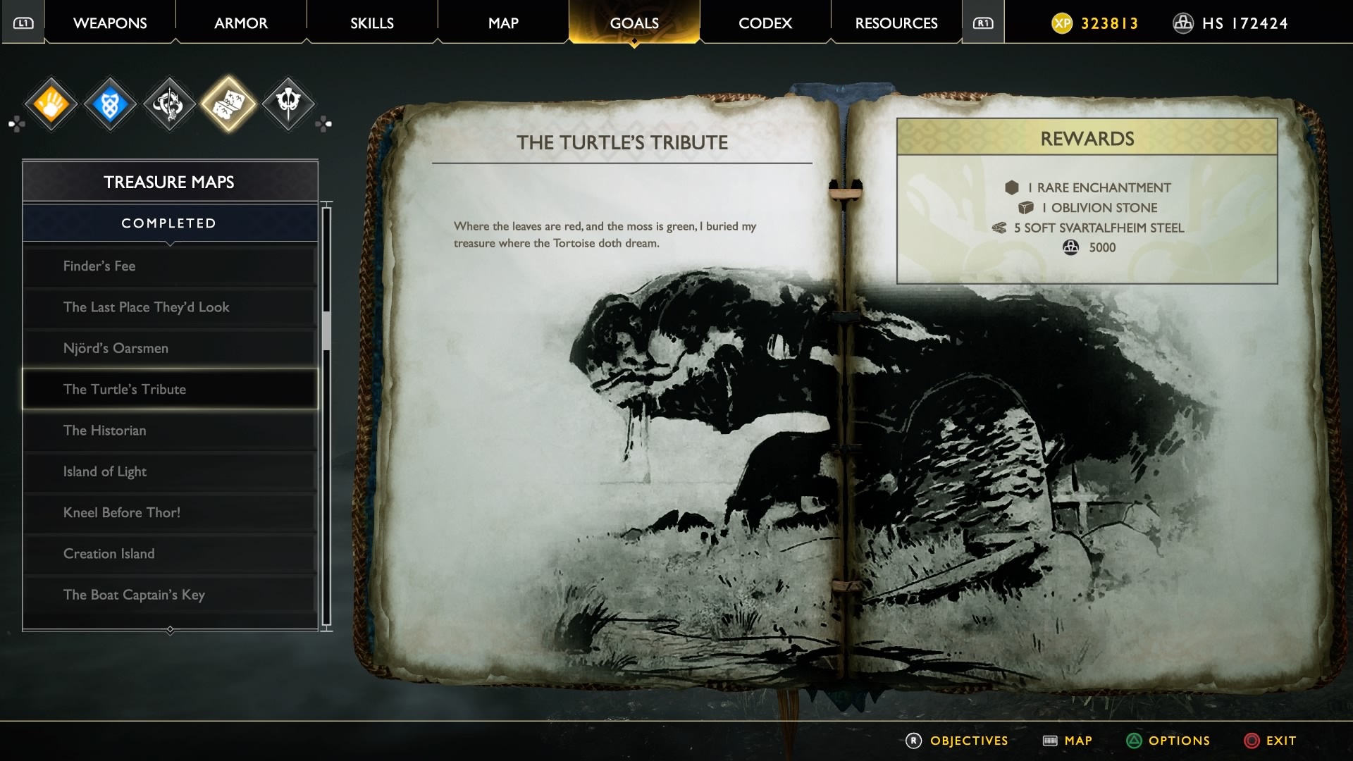 god of war treasure map collectibles guide the turtle's tribute