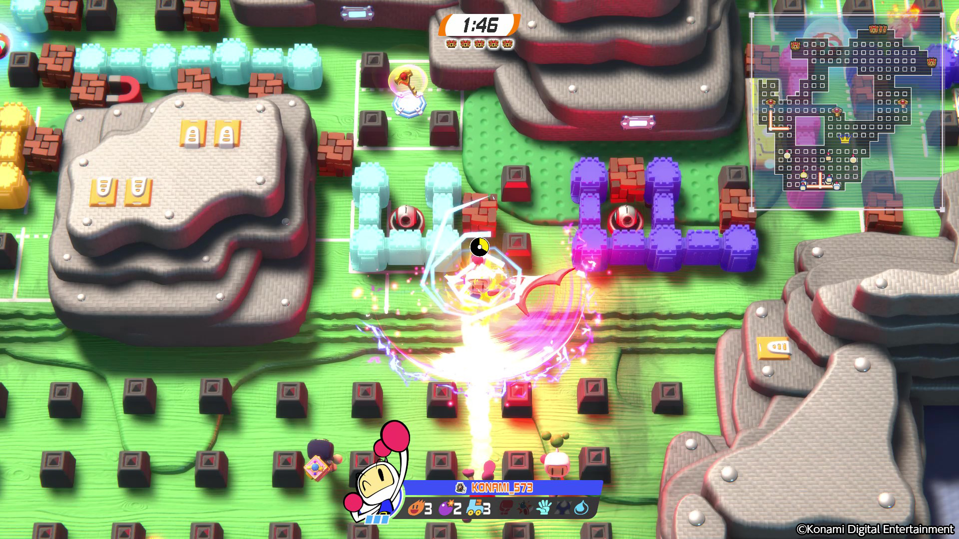 A round of Castle mode in Super Bomberman R 2