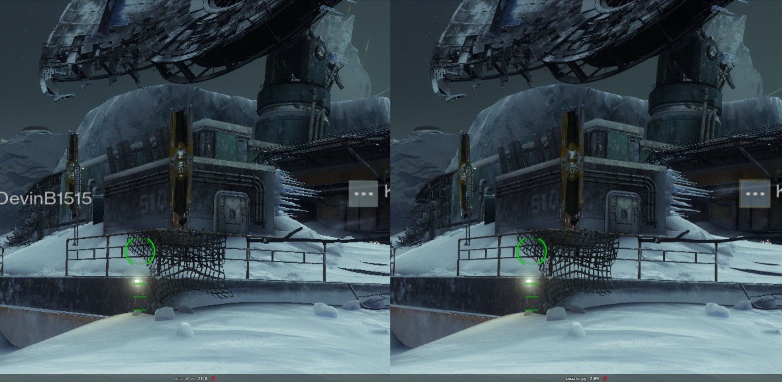 SMAA comparison in Destiny 2